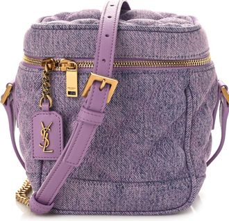 Saint Laurent Lilac Denim Vanity Bag