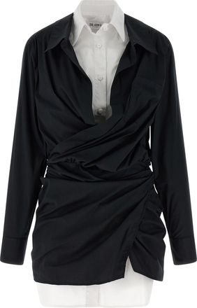 The Attico Bicolor Cotton Short Womens Dress