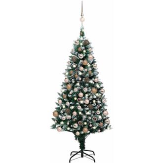 vidaXL &Aacute;rbol De Navidad Helado Con Luces, Bolas Y Pi&ntilde;as 180 Cm Vidaxl