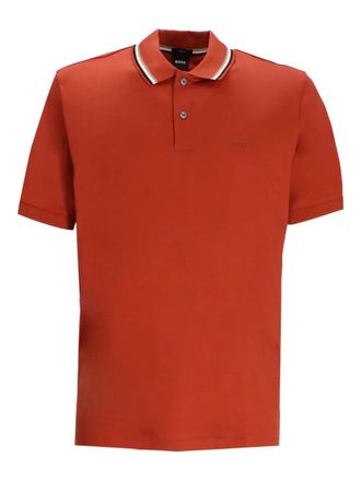 BOSS Polo con colletto a contrasto - Arancione