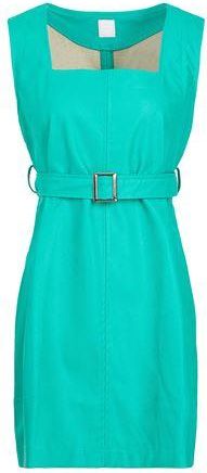 8 by YOOX BELTED SQUARE-NECK MINI DRESS