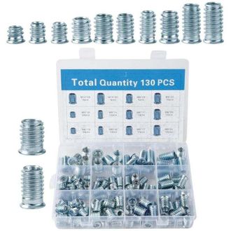OEM 130 Piezas De Insertos Roscados Para Madera, Insertos Roscados Para Madera M6/m8/m10, Tuercas De Acero Galvanizado, Con Caja Clasificadora, Para El Pr