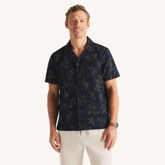 Nautica Mens Short-Sleeve Camp Shirt