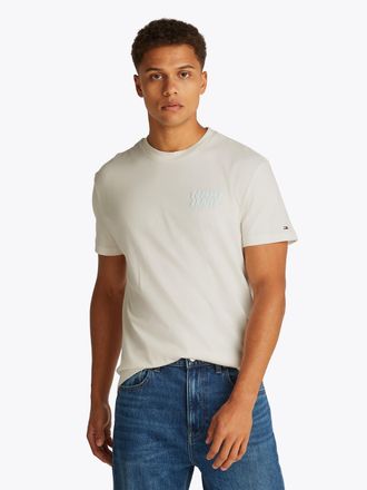 Tommy Jeans Kurzarmshirt TOMMY JEANS TJM REG BUBBLE BACK SS TEE EXT, Herren, Gr. XXL, weiss (ancient wei&szlig;), Single Jersey, Obermaterial: 100% Baumwolle, regular f