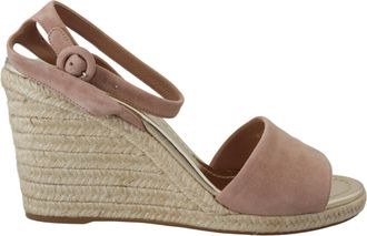 Prada Pink Suede Leather Ankle Strap Womens Sandals