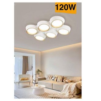 Trade Shop Trade Shop - Plafoniera A Led 120 W Soffitto 6 Cerchi Irregolari Luce 4000k 6500k 3000k C51-b