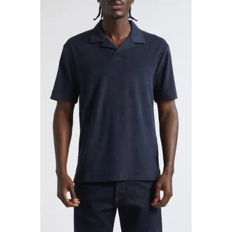 Sunspel Cotton Terry Cloth Polo in Navy at Nordstrom, Size Xx-Large