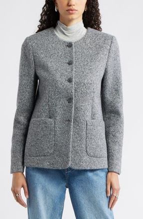 Nordstrom Textured Collarless Jacket in Grey Heather at Nordstrom Rack, Size Xx-Small