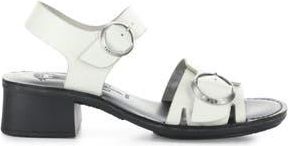 FLY London Ebli Ankle Strap Sandal in 006 White/Black at Nordstrom Rack, Size 10-10.5Us / 41Eu