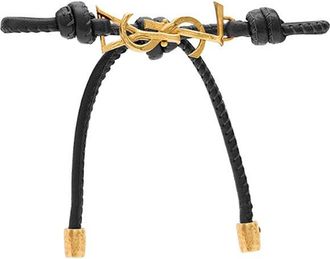 Saint Laurent Black Logo Bracelet