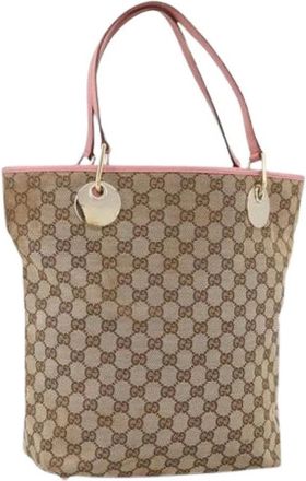 Gucci Pre-owned Shoulder Bags, female, Beige, Size: ONE SIZE Pre-owned Vintage GG Canvas Tote