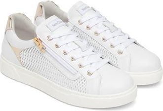 Nero Giardini Perforated Side Zip Sneaker in White at Nordstrom, Size 11Us