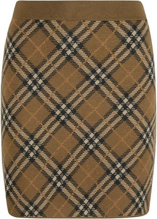 Burberry Check Wool Blend Mini Skirt, Size XX-Small