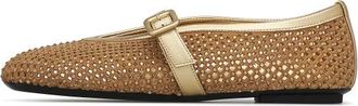 Loriblu Kristallen versierde su&egrave;de ballerinas - Dames - Ballerinas - Bruin - 35 EU - Su&egrave;de - Schoenen
