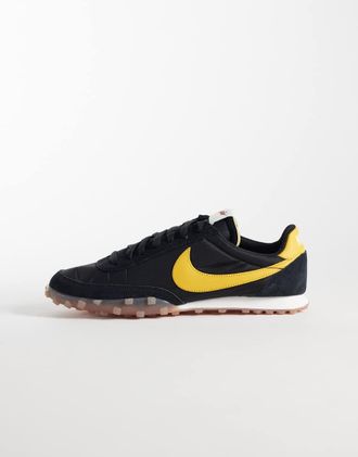 Nike Waffle Racer 26 - Sneakers nere e gialle-Nero