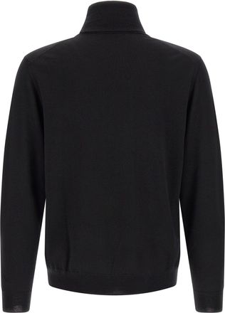 Zanone Virgin Wool Turtleneck Sweater - Black
