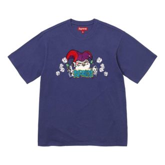 SUPREME Aoi Jester Short-Sleeve T-Shirt Washed Navy SUP-FW25-120-NAV