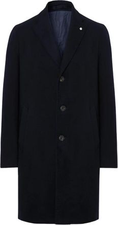 L.B.M. 1911 Single-Breasted Coat - Heren - Mantel - Blauw - M - Wol - Jassen