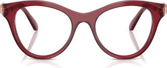 Swarovski 50mm Round Optical Glasses in Burgundy at Nordstrom