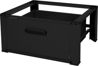 ML Design Ml-design - Base Para Lavadora Con Caj&oacute;n 63 X 54 Cm De Acero Negro Capacidad Hasta 150 Kg Bastidor Estable Para Secadora Pedestal 31,5 Cm De Altura So