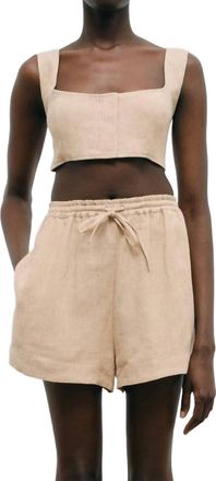 Le Kasha Tabal Linen Short In Straw
