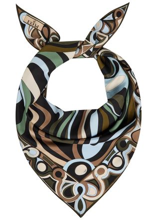 Pucci Printed Twill Triangle Scarf - Multicoloured - One Size