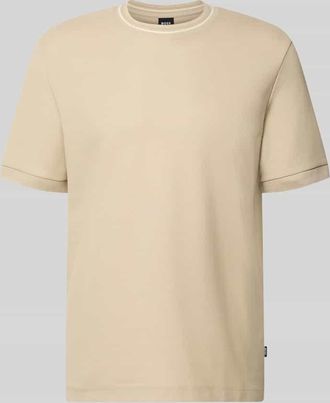 HUGO BOSS Regular Fit T-Shirt aus reiner Baumwolle Modell C-TAUT-40 in Beige, Gr&ouml;&szlig;e XXXL