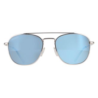 Serengeti Eyewear Aviator Unisex Shiny Silver Mineral Polarized 555nm Blue Carroll Metal - One Size