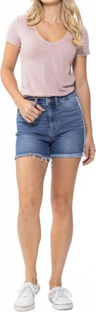 Judy Blue Frayed Side Seams Shorts In Blue