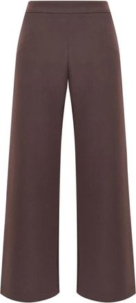 Maliparmi Sleek Matte Trouser - Dames - Wijde Broeken - Bruin - XL - Polyester - Broeken
