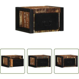 vidaXL Comodino in legno - Comodino Multicolore 40x35x25 cm in Legno Massello Recupero