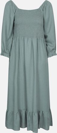 Mountain Warehouse Womens Mountain Warehouse Womens/Ladies Cadiz Shirred Long-Sleeved Midi Dress - Green - Size: 18