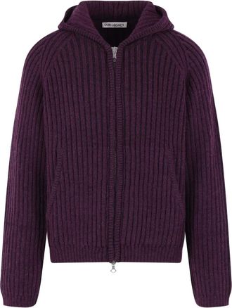 Our Legacy Cardigan a coste con cappuccio - Viola