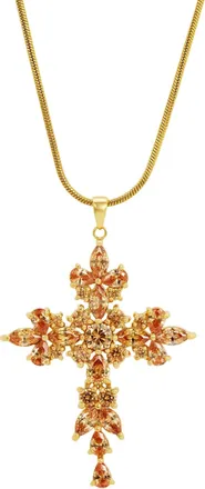 Savvy Cie Jewels CHAMPAGNE CZ MARQUISE X LARGE CROSS