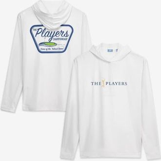 FootJoy Mens FootJoy White THE PLAYERS Island Green Patch TempoSeries Lightweight Sun Hoodie at Nordstrom, Size Large
