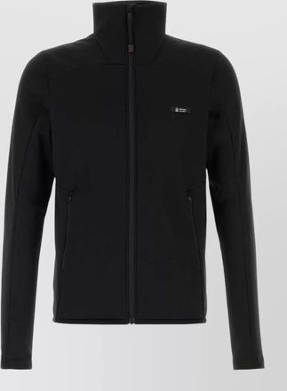 Prada stretch pile sweatshirt high collar pockets