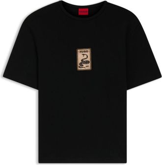 HUGO BOSS Embroidered-badge T-shirt in cotton terry