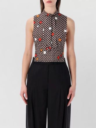 Maison Margiela collared neck floral sleeveless open back top