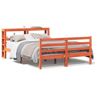 Berkfield Home Bed Frame without Mattress Wax Brown 120x190 cm Small Double Solid Wood Pine