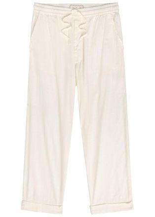 SMR Days Malibu Embroidered Straight-leg Cotton-blend Trousers - Ecru - XL