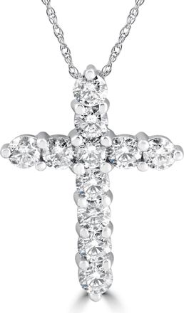 Pompeii3 3CT Diamond Cross Pendant 14K White Gold Womens Round Brilliant Cut 18 Chain