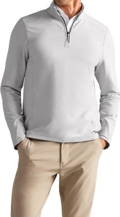 Rhone Covert Rib Quarter Zip Pullover in Whisper Gray at Nordstrom, Size X-Large