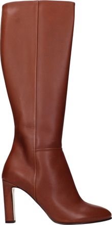Eleventy Brown Leather High Heel Womens Boots