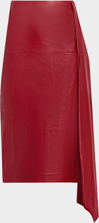 Co Scarf Pleat Leather Skirt