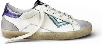 4B12 Schoenen, Dames, Wit, 41 EU, Su&egrave;de, Leren en Su&egrave;de Lage Sneakers
