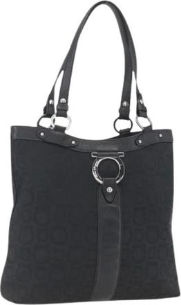 Ferragamo Pre-owned Tote Bags, female, Black, Size: ONE SIZE Pre-owned Canvas Tote Bag