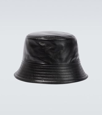 Prada Cappello da pescatore in pelle