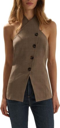 Favorite Daughter The Crossover Halter Vest in Java Plaid at Nordstrom, Size 0