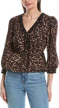 NVLT Nvlt Rickrack Poplin Peplum Top