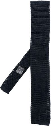 Fursac square-tip knitted silk tie - men - Silk - One Size - Blue